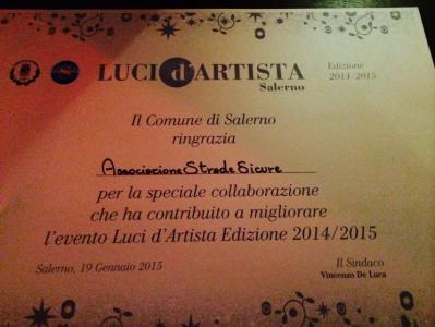 Premiazione LUCI D'ARTISTA al Comune di Salerno